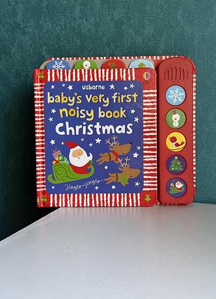 Інтерактивна дитяча книга baby's very first noisy book: christmas usborne