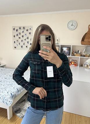 Сорочка в клітинку cropp,зелена сорочка в клітинку cropp