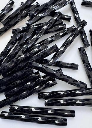 Стеклярус витой, цвет black ,25 мм, уп 10гр (~35 шт)