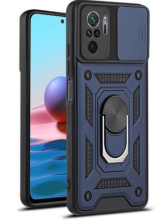 Чохол fiji camera defence для xiaomi redmi note 10 pro бампер із захистом камери та підставкою dark blue
