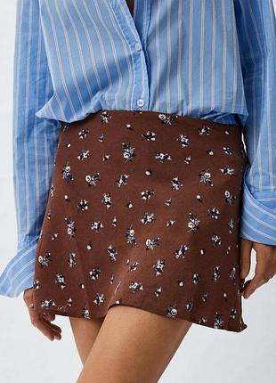 Спідниця міні в квітковий принт h&m