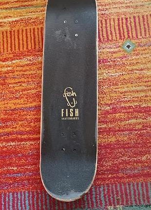 Скейтборд лонгборд б/у від fish skateboard з натурального канадського клена та  фірмовими підшипниками abec-9.