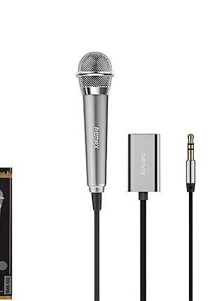 Настольный remax (or) microphone rmk-k01на подставке совместим с ios, android, windows-phones серый