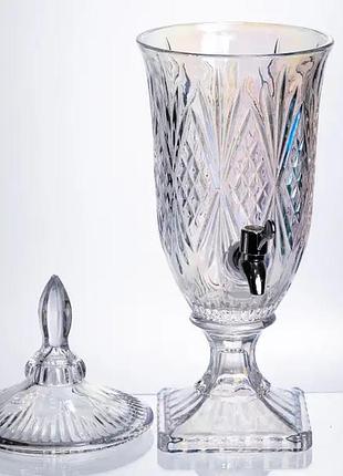 Лимонадница crystal trinity 2 литра с краном для сока мохито молока напитков hp-19-301