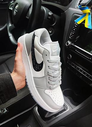 Мужские кроссовки nike jordan low dior серые