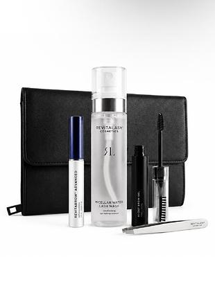 Daily brow routine(•міцелярка lash wash100 ml •сировотка дляросту брів revitabrow advanced 1.5 ml •гель brow gel soft clear 7,4 ml•пінцет •косметичка)