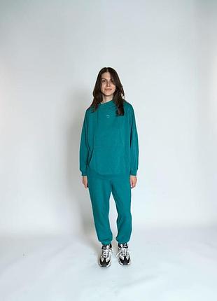 Костюм женский изумрудный goldi m худи + штаны хлопок