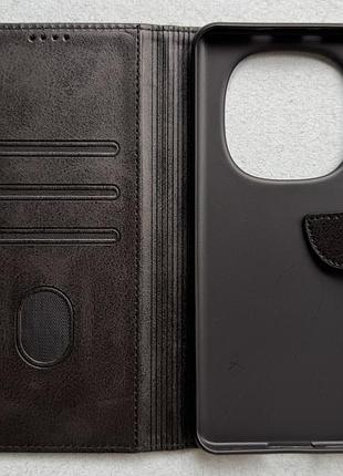 Xiaomi redmi note 15 чехол-книжка wave fold black чёрный высококачественная искусственная кожа слоты для карт