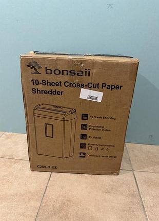 Шредер для паперу bonsaii на 10 аркушів.