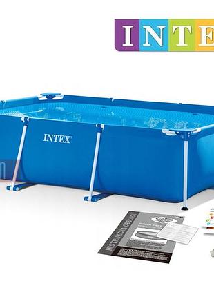 Каркасний прямокутний басейн intex rectangular frame pool 300 х 200 х 75 см