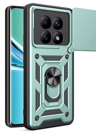 Чехол fiji camera defence для xiaomi redmi note 15 5g бампер с защитой камеры и подставкой green