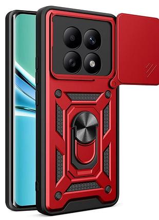 Чехол fiji camera defence для xiaomi redmi note 15 бампер с защитой камеры и подставкой red