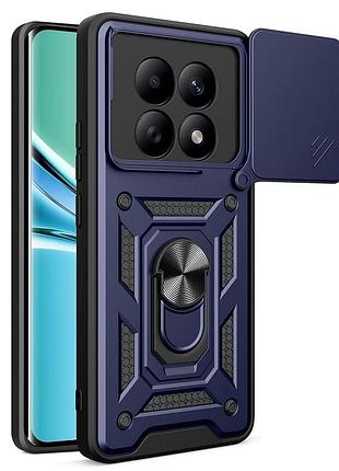 Чохол fiji camera defence для poco m8 5g бампер із захистом камери та підставкою dark blue