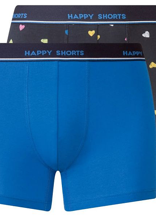 Подарунковий набір чоловічих трусів боксерів happy shorts 2 шт в наборі