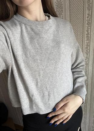 Светр pull&bear s світло сірий вкорочений демісезон зима
