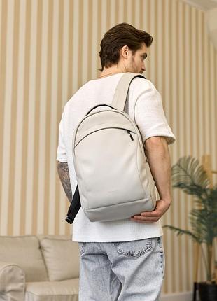 Чоловічий рюкзак sambag zard urban сірий шовк