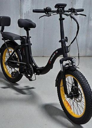 Электровелосипед cruzzer chicago 48v 800w 13ah складной fat bike 20" до 40 км/ч черный