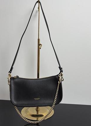 Сумка жіноча coach чорна шкіряна нова