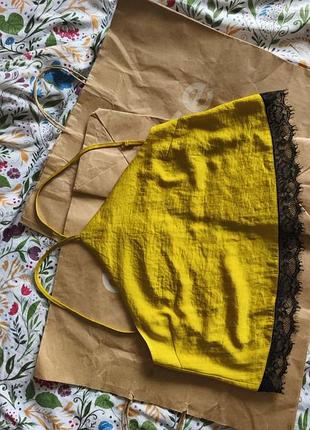 Топ asos xs жіночий гірчичного кольору з голою спинкою новий