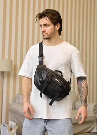 Большая мужская поясная сумка бананка для планшета sambag dynamicdart хаки