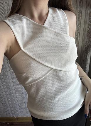 Майка h&m біла з відкритою спинкою s