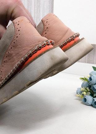 Мокасины легкие кожаные броги clarks, натуральная кожа.