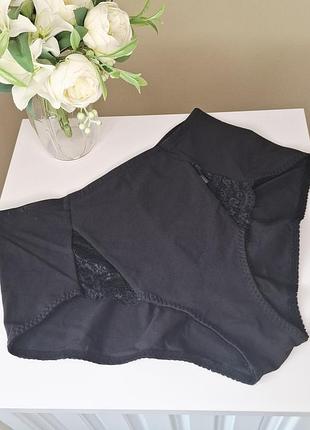 Loveable високі котонові трусики з мереживом 3xl eu48 чорні