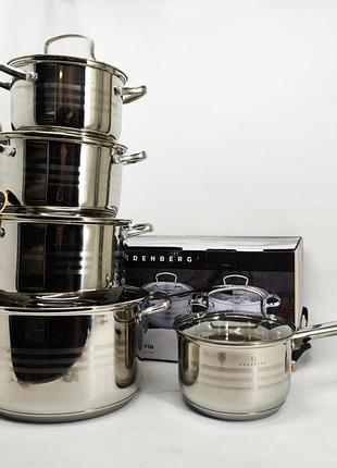 Набор посуды для дома, набор кастрюль для приготовления с крышками, хорошие кастрюли ln-13