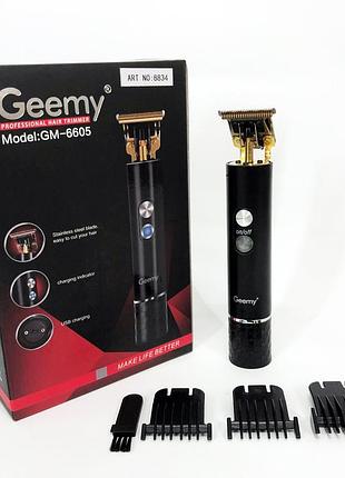 Машинка для стрижки волос с регулируемой длиной geemy gm-6605, набор для стрижки волос на аккумуляторе pc-28