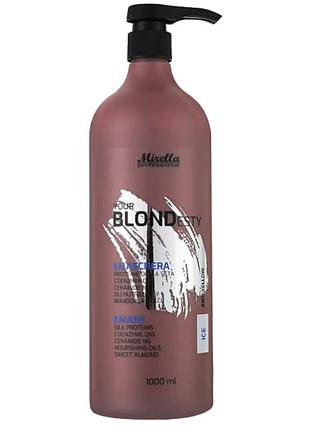 Синяя маленькая маска для ледяных оттенков ice 230 мл mirella your blondesty anti-yellow