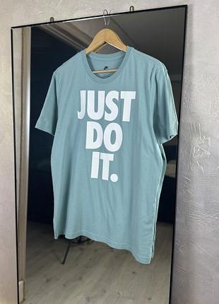 Стильна спортивна футболка nike just do it / базова бірюзова