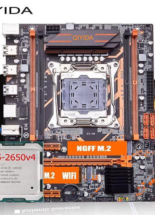 Комплект материнська плата qiyida x99 e5-h9 + процесор 2650v4 (12ядер/24потоків) + озу 16 гб.