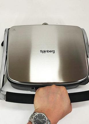Контактный гриль для стейков и овощей rainberg rb-5413 3200 вт, гриль с электронным управлением lm-90