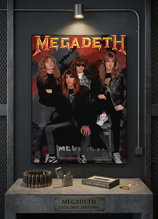 Плакат на полотні megadeth — вінтаж 80-х 50х70 см без рамки