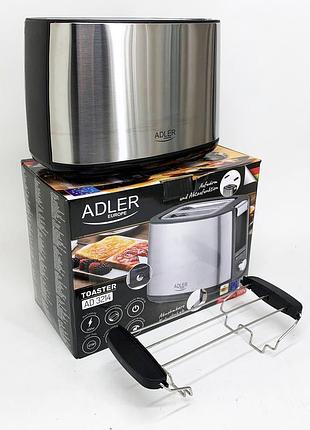 Тостер компактный adler ad 3214 900вт, тостерница для поджаривания хлеба, тостер с лотком для крошек kn-40