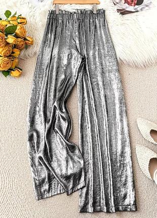 Сріблясті штани брюки xs zara
