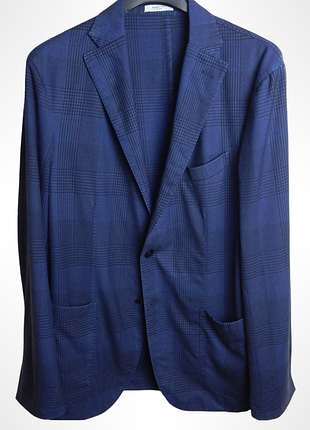 Пиджак блейзер из шерсти в клетку boglioli 50k. jacket. size 48it. made in italy