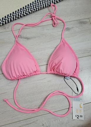 Новий рожевий верх від купальника трикутники  primark, l , eur 42-44