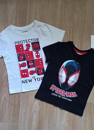 Футболки на мальчика primark (marvel), 2 шт., spider-man, белая + черная, 40098