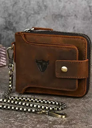 Мужской кожаный кошелек «vintage bull», коричневый цвет