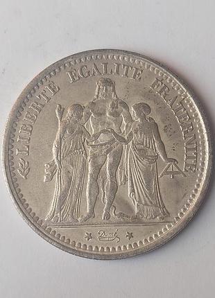 Французская монета 5 франков 1875 года