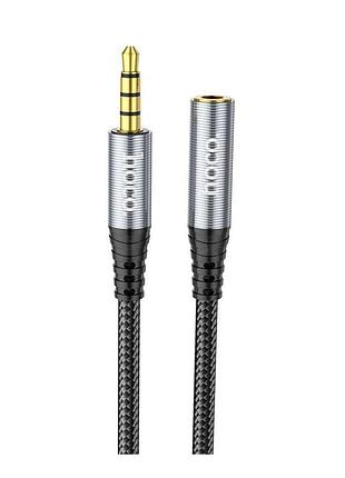 Кабель aux hoco upa20 3.5 audio extension cable cерый