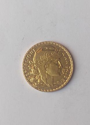 Французская монета republique francaise 1899 года