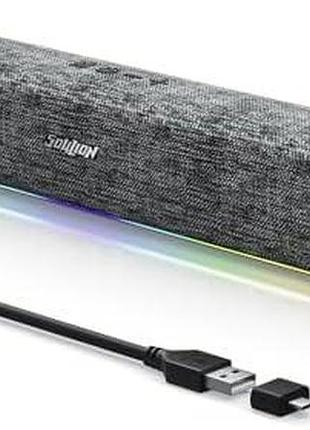 Компьютерные колонки soulion r100 bluetooth rgb soundbar usb для пк ноутбука игрового стола и музыки