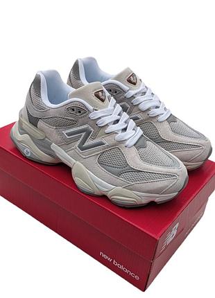 Кроссовки женские new balance 9060 бежевые с серым демисезонные весна-лето-осень замша текстиль размер 37-41 новые 1293