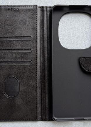 Xiaomi redmi note 15 pro чехол-книжка wave fold black чёрный высококачественная искусственная кожа слоты для карт