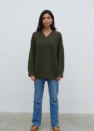 Вовняний джемпер, светр оверсайз zara, вовна