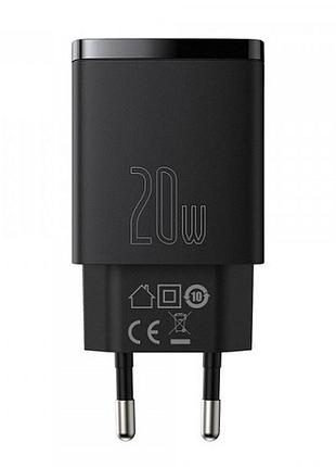 Зарядное устройство для baseus ccxj-b01 2xusb 20w usb-c/usb-a черный