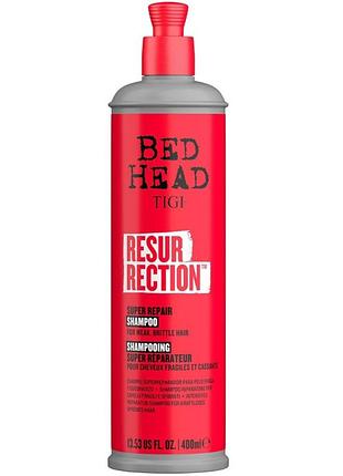 Шампунь для слабкого, ламкого, пошкодженого волосся tigi bed head resurrection shampoo, 400 мл