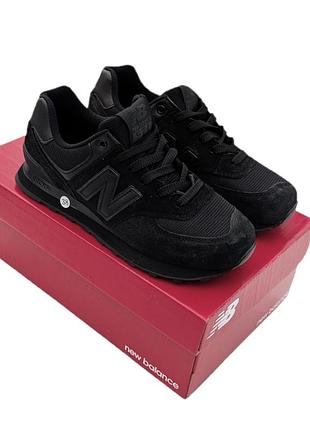 Кроссовки женские new balance 574 черные демисезонные весна-лето-осень замша текстиль размер 37-41 новые 1282